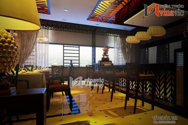 Bên trong mẫu thiết kế nhà hàng đẹp NH02_2