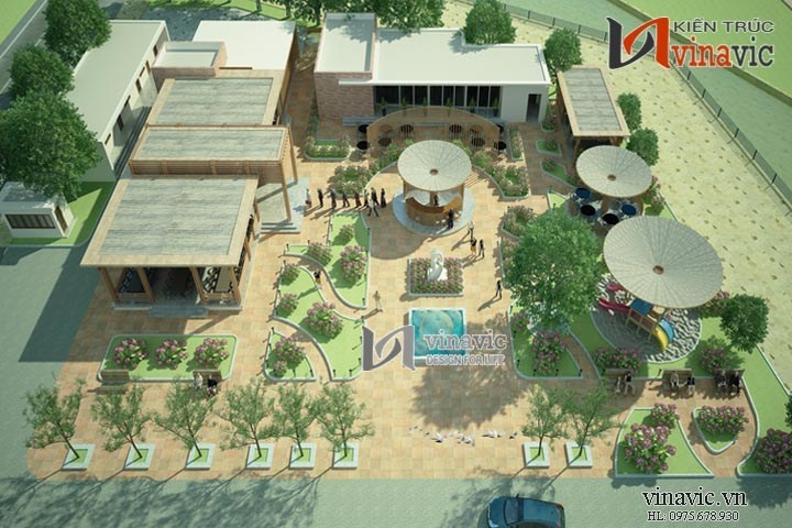 Ấn tượng mẫu thiết kế nhà hàng đẹp không gian Nam bộ NH01