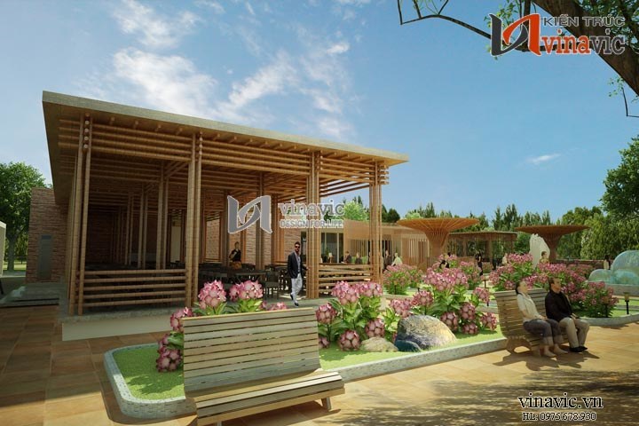 Sân vườn mẫu thiết kế nhà hàng đẹp NH01_2
