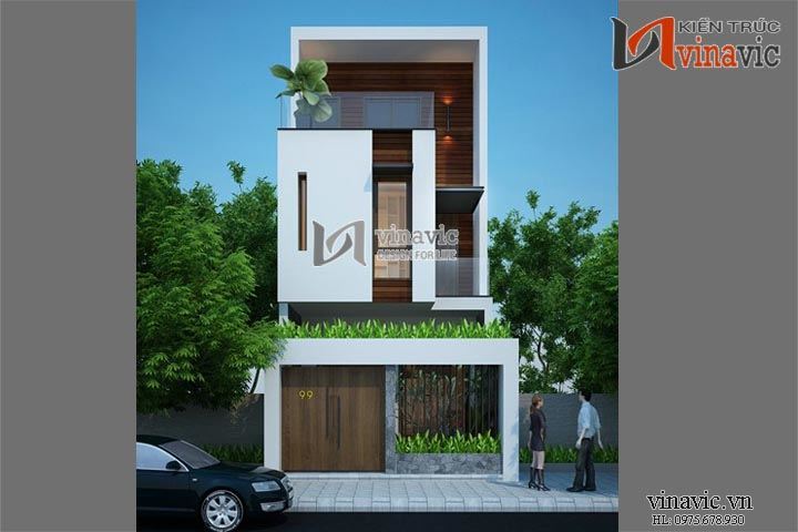 Mẫu nhà ống đẹp 3 tầng phong cách hiện đại NO1413