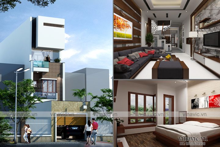 Mẫu thiết kế nhà ống đẹp 4 tầng nội thất sang trọng hiện đại NO1615