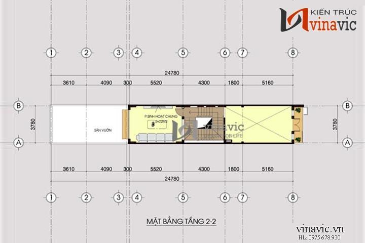 Mặt bằng tầng 2_2 mẫu nhà ống đẹp NO1415