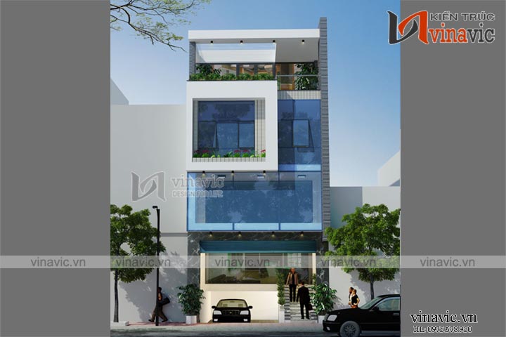 Góc nhìn khác mẫu thiết kế nhà ống đẹp 5 tầng NO1453_1