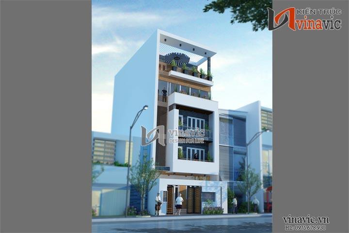 Biệt thự nhà ống đẹp 5 tầng thiết kế sang trọng và hiện đại NO1448