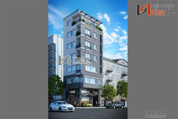 Mẫu thiết kế nhà ống đẹp 7 tầng đậm chất hiện đại NO1439