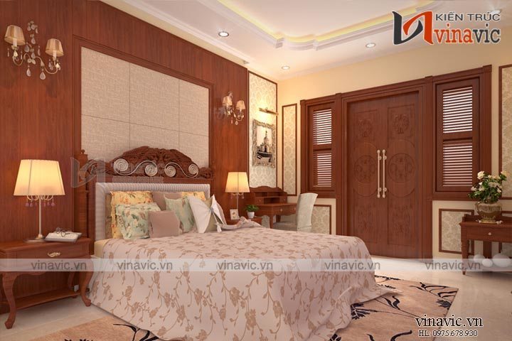 Nội thất Biệt thự tân cổ điển 3 tầng 160m2 mặt tiền 9m cùng nội thất sang trọng BT1511