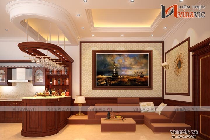 Nội thất Biệt thự tân cổ điển 3 tầng 160m2 mặt tiền 9m cùng nội thất sang trọng BT1511