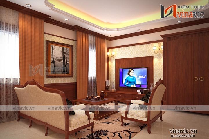 Nội thất Biệt thự tân cổ điển 3 tầng 160m2 mặt tiền 9m cùng nội thất sang trọng BT1511