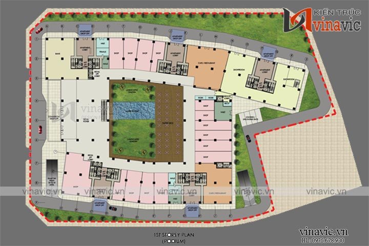 Mặt bằng mẫu thiết kế thương mại dịch vụ TMDV02_3