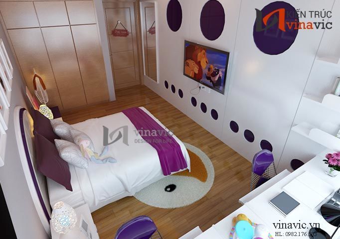 Phòng ngủ con nội thất chung cư NTC1401_3