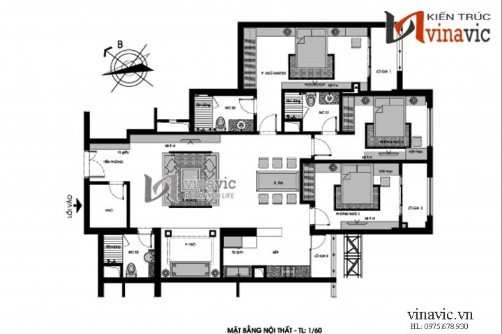 Mặt bằng nội thất NTC1405