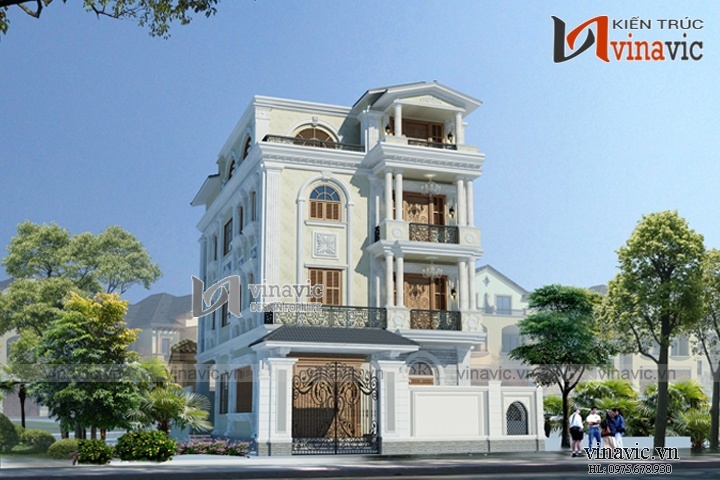 Biệt thự tân cổ điển 3 tầng 160m2 mặt tiền 9m cùng nội thất sang trọng BT1511