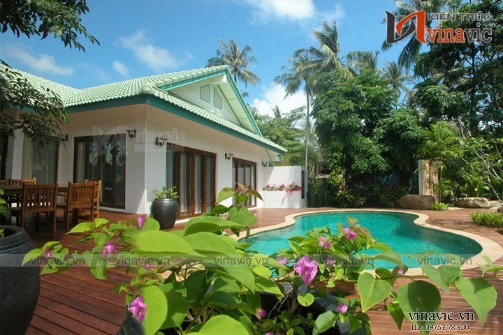 Kiến trúc, ngoại cảnh công trình biệt thự nhà vườn TCBT1518