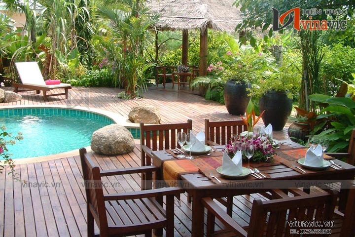 Kiến trúc, ngoại cảnh công trình biệt thự nhà vườn TCBT1518