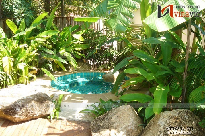 Kiến trúc, ngoại cảnh công trình biệt thự nhà vườn TCBT1518