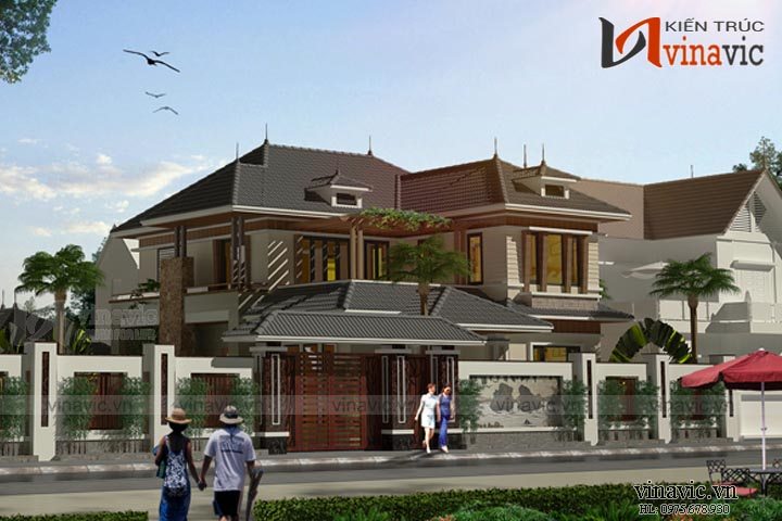 View khác Bản thiết kế nhà 2 tầng 150m2 