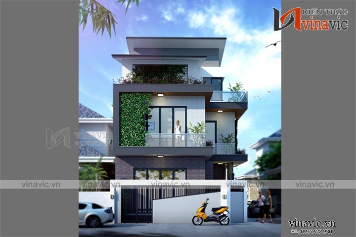 Nhà 3 tầng 2 mặt tiền hình khối hiện đại diện tích 300m2 dự kiến 2,2 tỷ BT1643