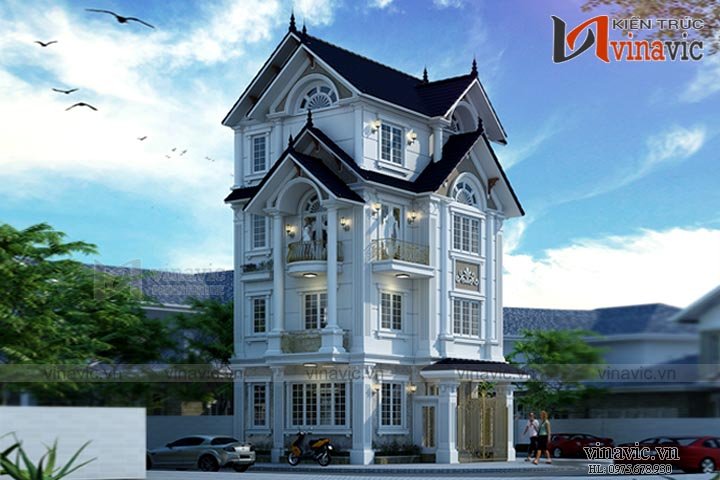 Biệt thự 4 tầng tân cổ điển 2 mặt tiền 230m2 ở Thanh Xuân- Hà Nội BT1644