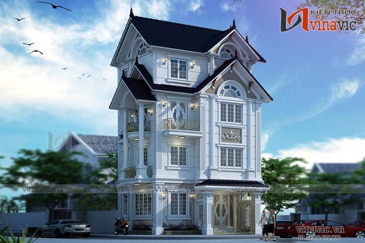 Biệt thự 4 tầng tân cổ điển 2 mặt tiền 230m2 ở Thanh Xuân- Hà Nội BT1644