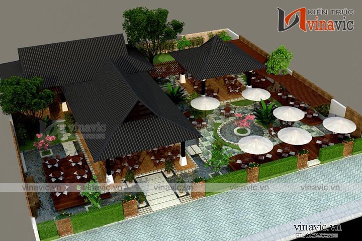 Mẫu thiết kế nhà hàng đẹp quấn hút mọi khách hàng NH08