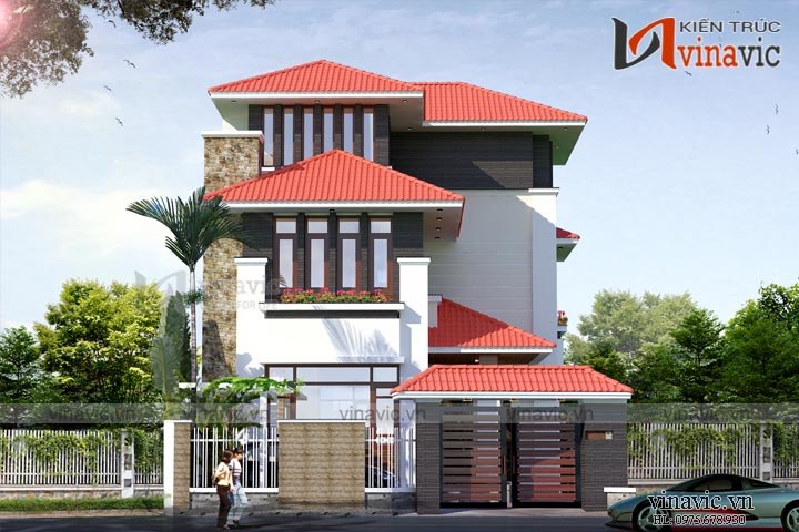 Mẫu nhà biệt thự đẹp 3 tầng hiện đại BT1650