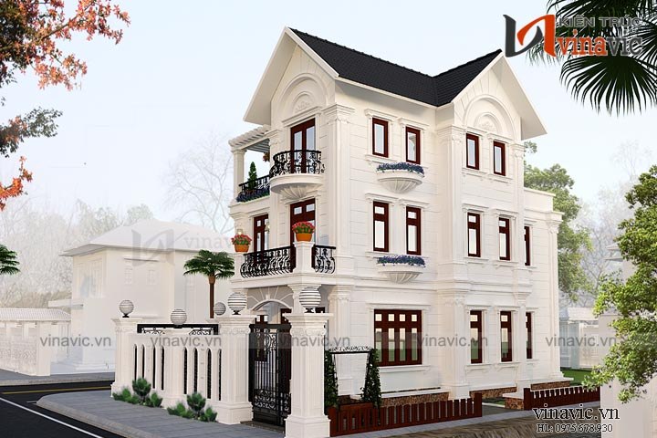 Biệt thự 3 tầng 120m2 5 phòng ngủ 2 mặt tiền 8m đầu tư khoảng 2 tỷ BT1657