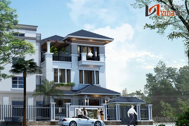 Phối cảnh khác Mẫu biệt thự 3 tầng 120m2 hiện đại 