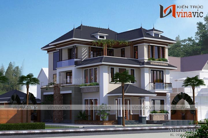 góc nhìn khác mẫu biệt thự đẹp 3 tầng hiện đại 1 mặt tiền