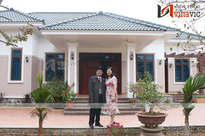 Hình ảnh hoàn thiện mẫu biệt thự vườn 1 tầng đẹp đơn giản mái nhật 