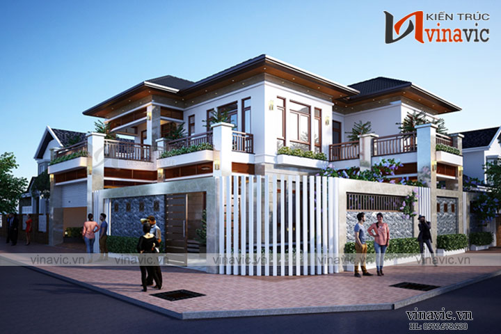 View khác mẫu thiết kế nhà biệt thự 2 tầng 160 m2