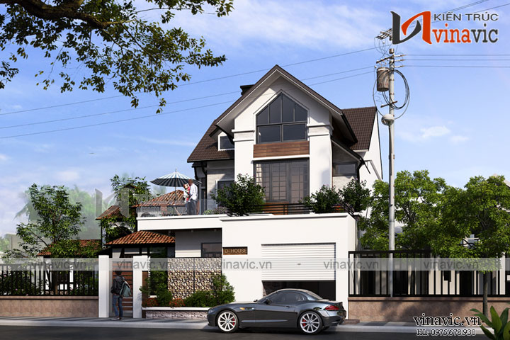 View khác Thiết kế nhà 2 tầng 4 phòng ngủ diện tích 150m2