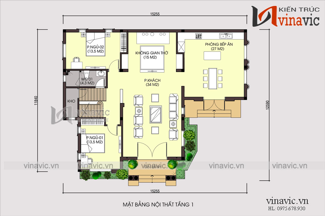 Mẫu thiết kế biệt thự 2 tầng tân cổ điển sang trọng ấn tượng BT1680