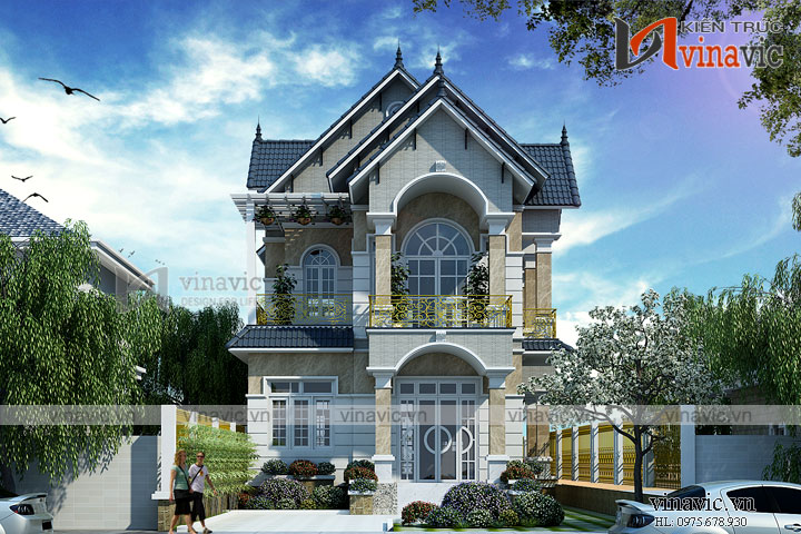 View khác thiết kế nhà 2 tầng 120m2 3 phòng ngủ