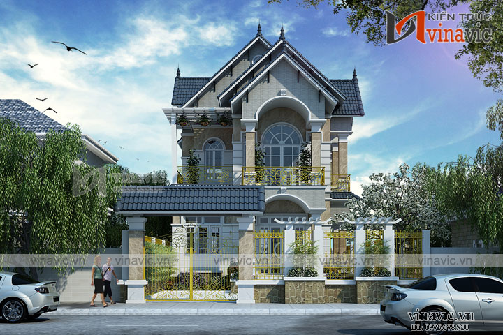 View khác thiết kế nhà 2 tầng 120m2 3 phòng ngủ