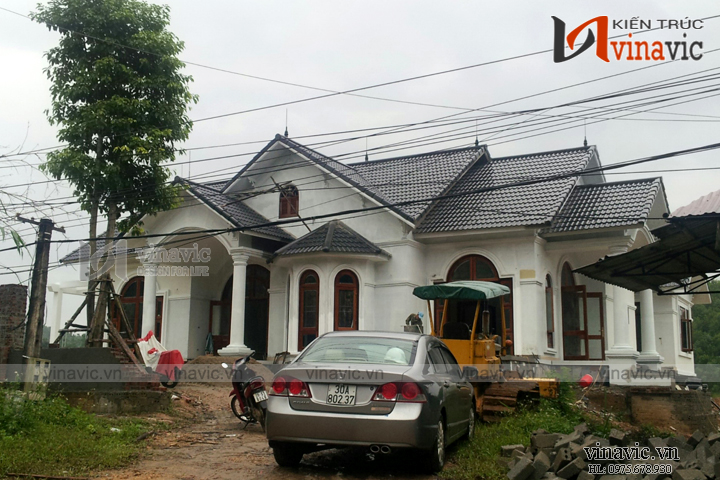 Hoàn thiện công trình biệt thự 1 tầng tân cổ điển quý phái TCBT1676