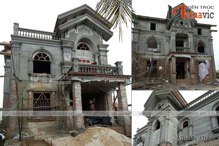 Hoàn thiện công trình biệt thự 2 cổ điển pháp sang trọng TCBT1686