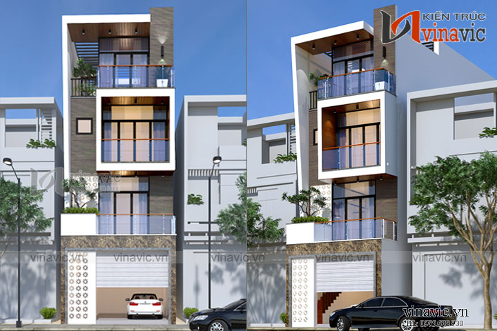 Mẫu thiết kế nhà ống hiện đại 4 tầng NO1623