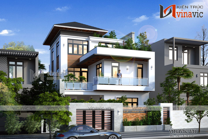 View khác mẫu nhà đẹp 3 tầng mặt tiền 10m