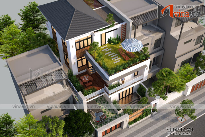 View khác mẫu nhà đẹp 3 tầng mặt tiền 10m