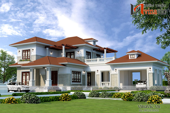 Mẫu biệt thự đẹp 2 tầng được thiết kế phù hợp nhu cầu của chủ đầu tư