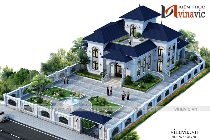 Vẻ đẹp bề thế của nhà biệt thự 2 tầng