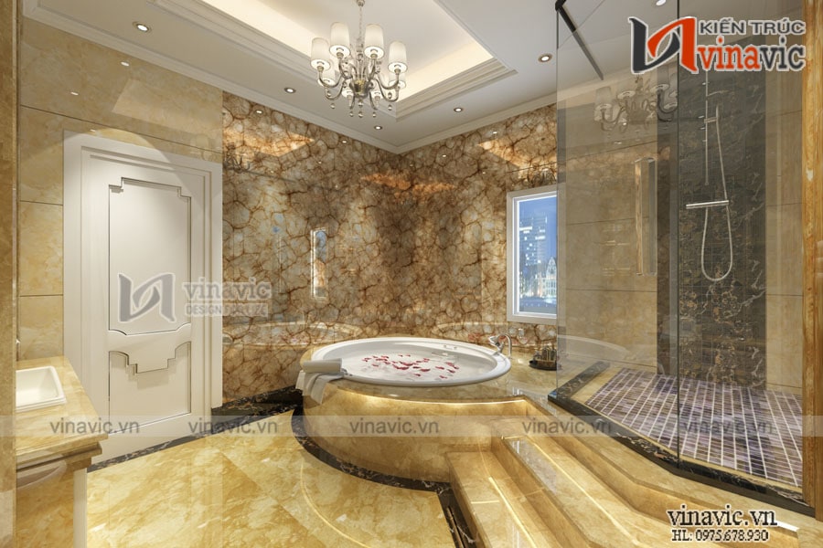 phòng tắm mẫu nhà dinh thự 1 trệt 2 lầu