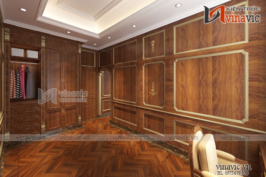 phòng thay đồ mẫu nhà dinh thự 1 trệt 2 lầu