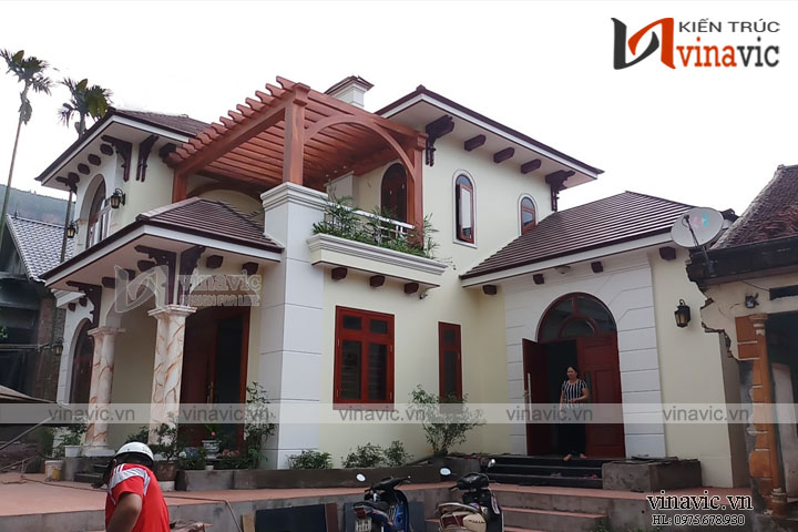 Hoàn thiện mẫu nhà biệt thự 2 tầng tân cổ điển TCBT1680