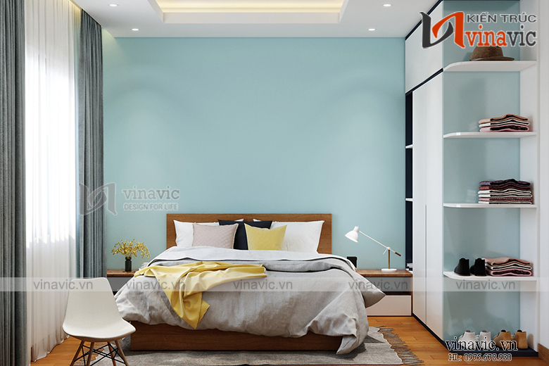 Góc nhìn 4 nội thất phòng ngủ 2 nhà ống mang phong cách hiện đại NTNO1621