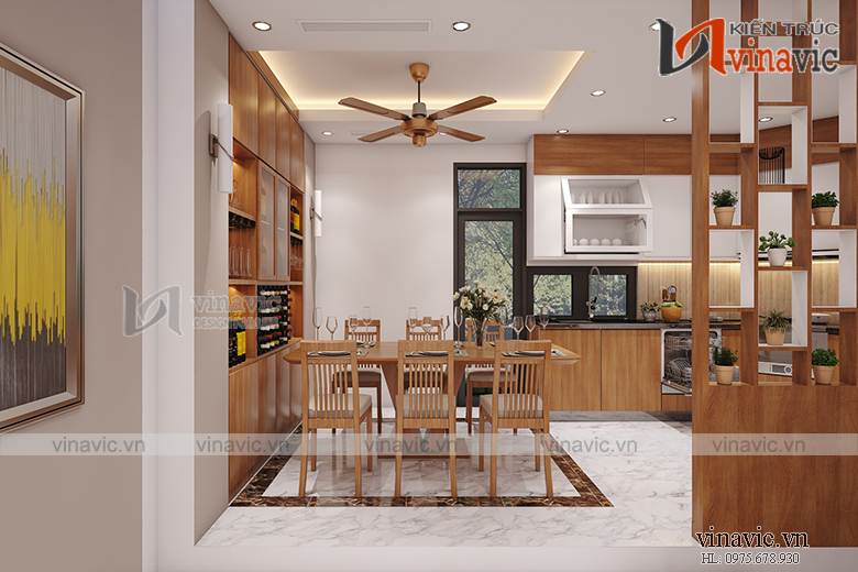 Nội thất phòng ăn nhà ống mang phong cách hiện đại NTNO1621