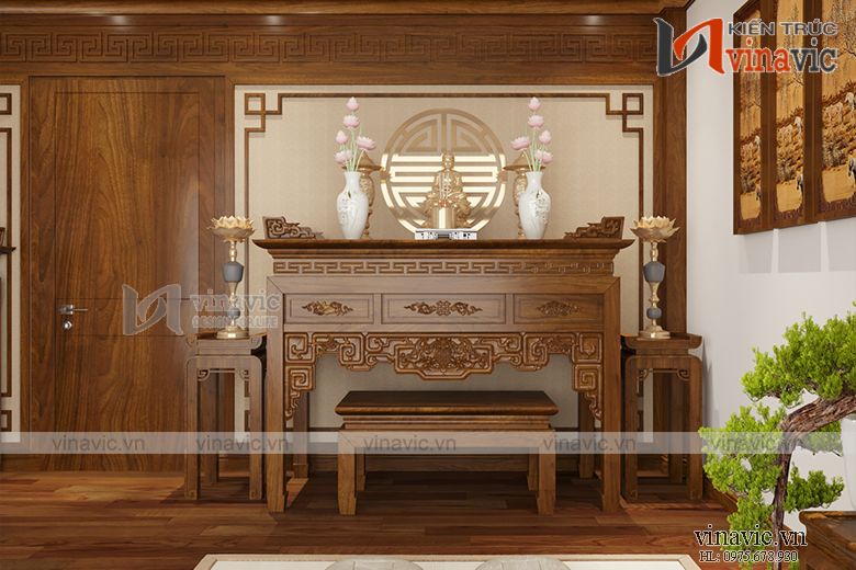 nội thất phòng thờ nhà ống mang phong cách hiện đại NTNO1621