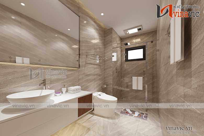 Nội thất phòng vệ sinh nhà ống mang phong cách hiện đại NTNO1621