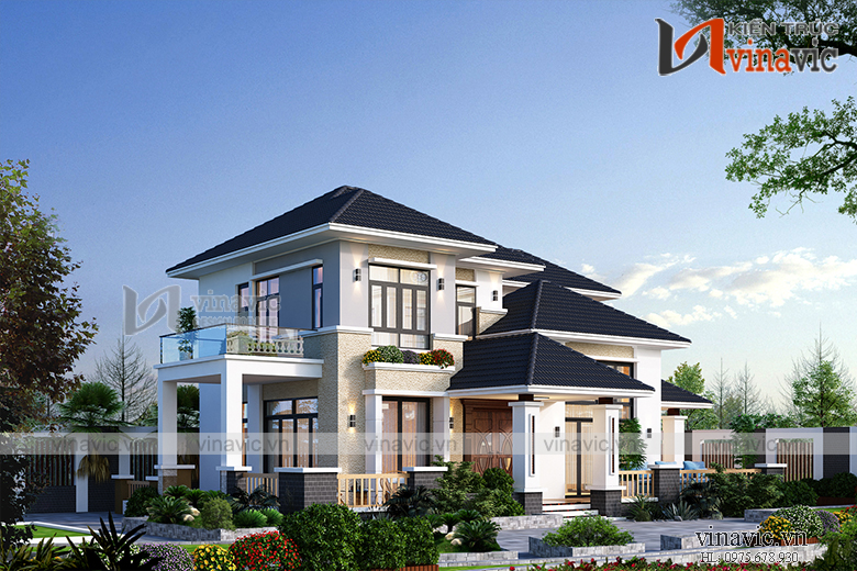 Phối cảnh góc nhìn khác Biệt thự 2 tầng 200m2 3 phòng ngủ 17x12m