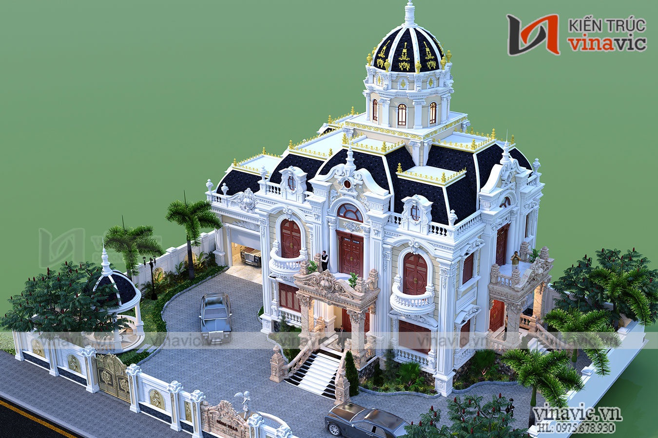 Góc nhìn khác Thiết kế lâu đài kiểu Pháp đẳng cấp tinh tế từng chi tiết LDDT1901